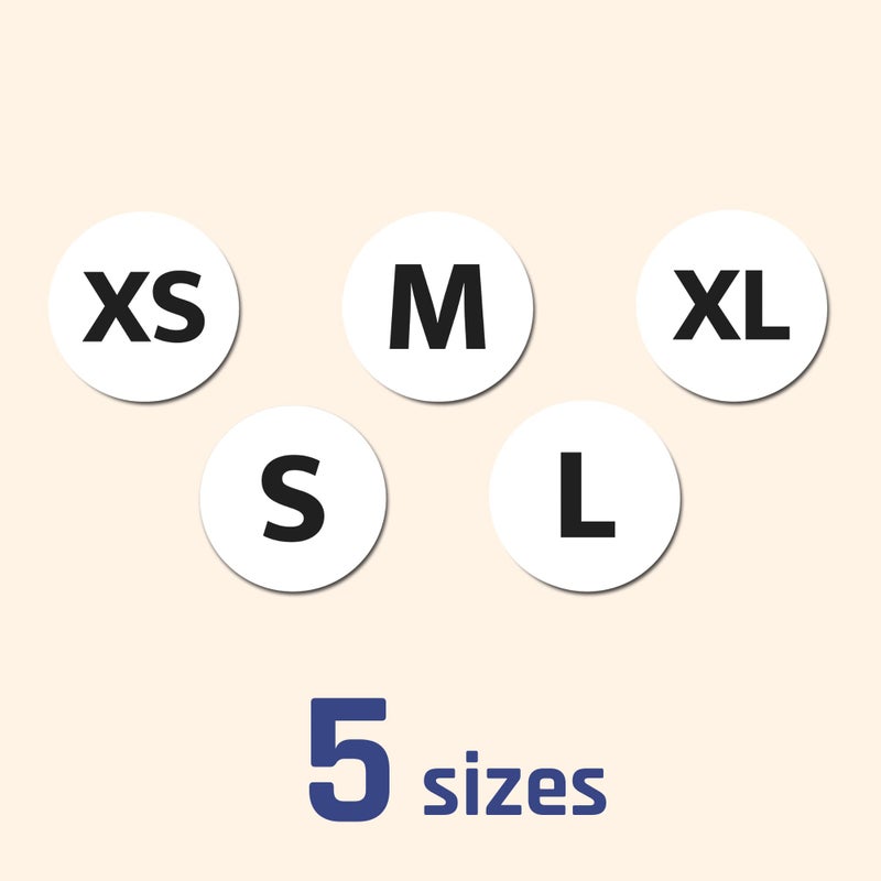 TownStix ملصقات الحجم للملابس، ملصقات قياس القميص صغيرة متوسطة كبيرة (XS S M L XL) - 3/4 بوصة، 2000 قطعة - Image 2